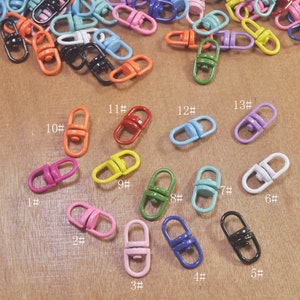 30/50pcs Colorful Swivel Key Ring Connectors,Swivel Clasps for Key Rings/Chains Jewelry Makin--19x9mm