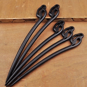 High Quality Cloud Ebony Wood hair stick,Hand fine carved wood hairpin simple smooth Black wood hair stick,Shawl Pin Fork Hair Stick，17.8cm