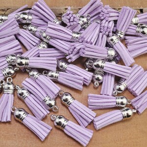 SUNNYCLUE DIY 6 Set Milk Tea Charms Faux Suede Tassel Keychain Making Kit Bubble Tea