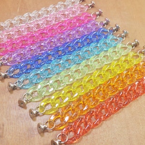 7.7” Colorful Shoe Chain，Glitter Clear Shoe Chain Charms,DIY Shoe Decoration，Chain for Girls Adult Teens Women Charm Widgets Decoration