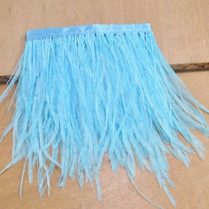 Feather,Sky blue Ostrich Feather,1 yard /2 yards /5 yards /10 yards Ostrich Feather Fringe trim 13-15 cm (5-6 inch),Artificial feather
