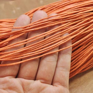 20 Yards/50 Yards Waxed Cotton Cords,1.5mm Orange Color Cotton Cord ...