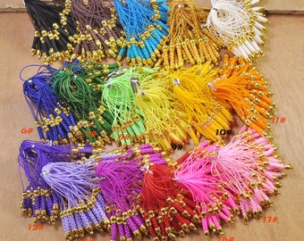 50pcs/100pcs Mixed Color Cell Phone Lanyard Strap Cords，Mobile Lariat Strap Cords With Gold Metal Connectors-- 5x72mm