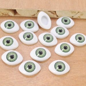 10pair large Green Eyeball Cabochons,Doll Eyes,Doll Eyes Plastic,Eyes Craft,Eyes Flat Back,doll eyes supplies 23x16mm