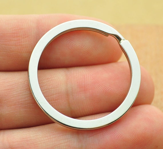 Anello portachiavi d'argento fermagli, portachiavi all'ingrosso 20pcs,  anello chiave diviso, anello diviso in metallo, grande anello diviso  rotondo 32mm -  Italia