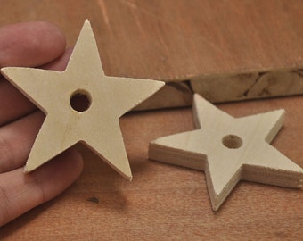 10 Stück 57 mm Holz fünf-zackigen Stern Perlen,flache Holzstern Lieferung,große Holzsterne Anhänger für Handwerk,Holzsterne Großhandel