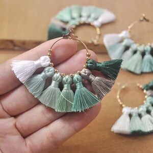 2 pieces,BEAUTIFUL Fan Tassels, large hoop tassels,Earring Hoops, handcrafted tassels, earring tassels, boho,jewelry supplies--FF6#