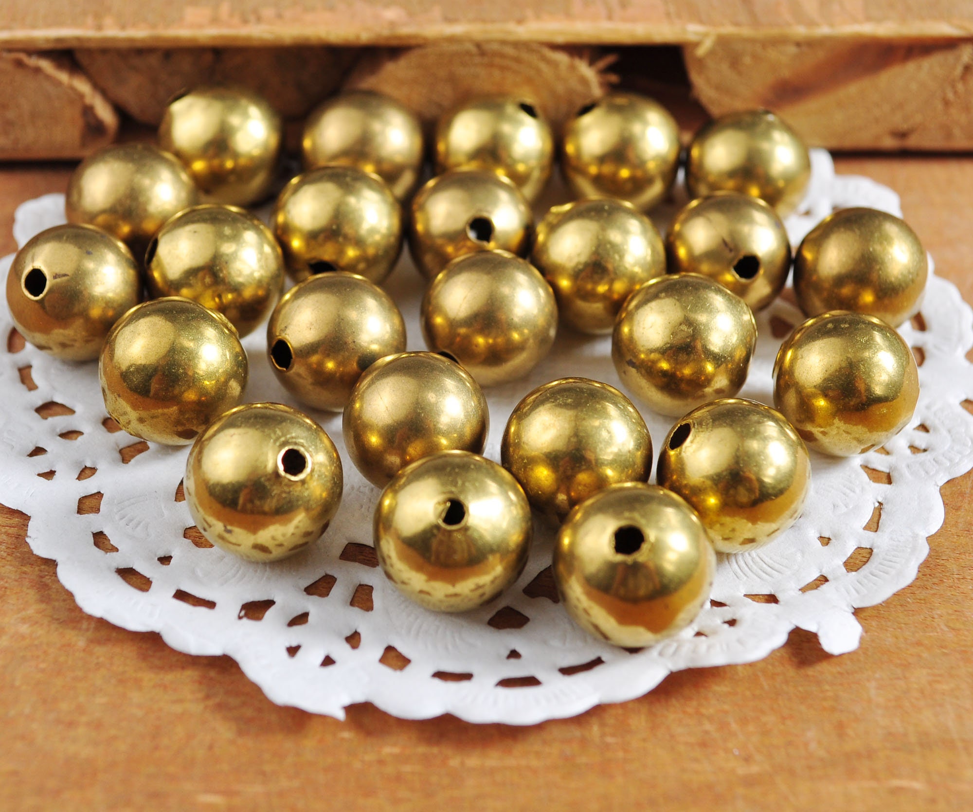 HEAVY SOLID Bali Style Metal Spacer Beads Balls 8mm 10mm 11mm Gold Brass  Silver Great Spacers for Bracelets 