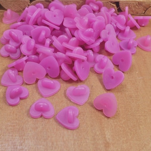 20Pcs Clear Fuchsia Heart Rubber pin back, Rubber Pin Backs for Hat Pins,rubberback, rubber pinback, pin back, pin upgrade, pin lock