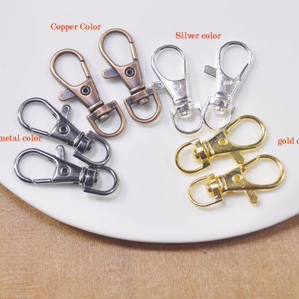 Gunmetal/Copper/Silver/Gold Plated Keychain,20pcs keychain clasp findings connector,Metal Lobster Claw Clasp Findings--38x15mm