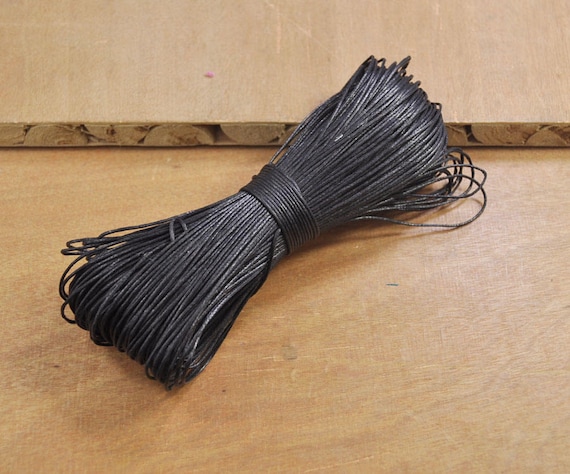 100 Yards Black Waxed Cotton Cord,1mm Macrame Cord,nacklace and