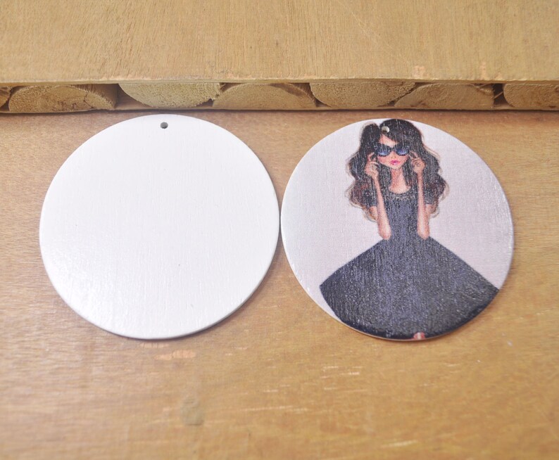 6Pcs DIY Wooden Earrings,African girl wood earring,fashion African Jewelry,Flat Round Wooden Earrings,Big Earrings,Ethnic Jewelry-60mm-FF284