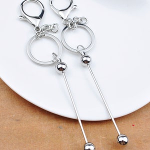 1) Silver Beadable Keychain Bar – LBL Creations