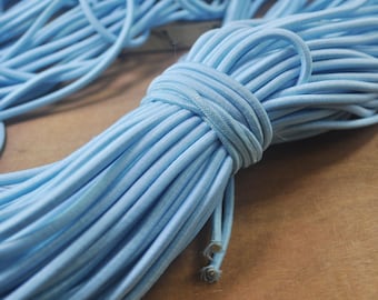 5 meters 4mm Elastic Cord,Light Blue Round Elastic rope,Stretch Drawstring,stretch cord,Elastic Rope Supply,Nylon Exterior Rubber Interior