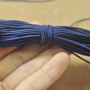 50/100yards Navy  Blue Elastic Cord,1mm Nylon Coated Round Elastic Cord Stretch Beading Mala String,Stretch Drawstring,Stretch Cord