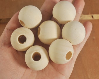 Perle Di Legno Naturale Da 4-50 Mm Palline Senza Piombo - Foto 8