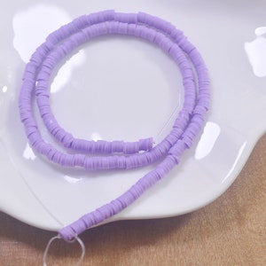 4mm vinyl Heishi beads,lavender polymer clay beads, African vinyl beads, Polymer Clay DIY Making Jewelry Bead,Length 40cm--32#
