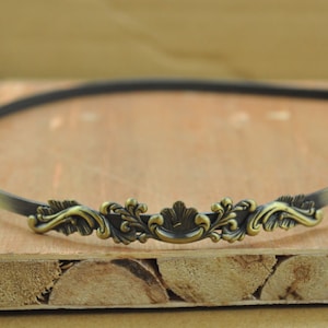 Bronze Filigree Foliage metal Headband--8pcs Antique bronze Headband hair Headbands hairbands with filigree flower 5mm