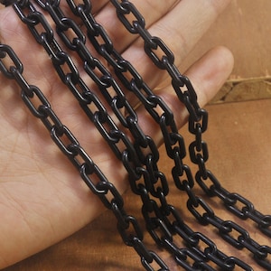 Plastic Chain , 13mm Black Acrylic or Plastic Chain,15 inch length,Mask necklace，Eyeglass Chain - 3 pcs set