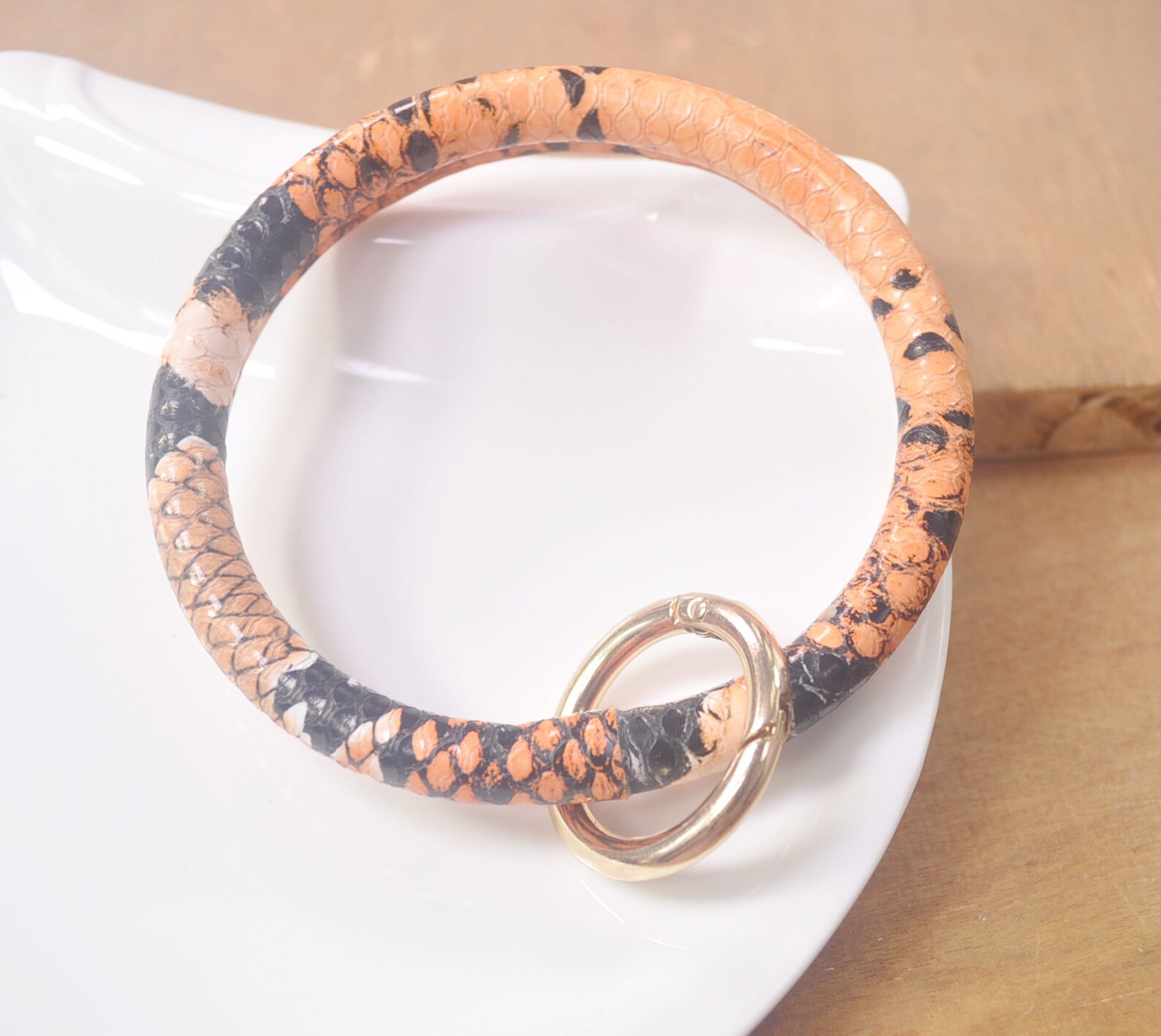 1Pcs Snake skin Leather Bangle Bracelet KeychainKey Etsy