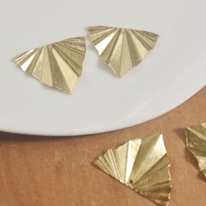 10Pcs 29mm Crinkled Triangle Shape Earrings Pendant,Earring Brass Accessories,Brass Earring Components,Brass Earring Charms,Brass Jewelry