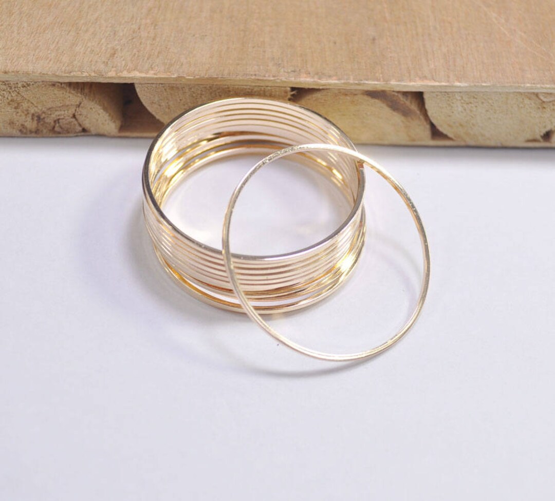 50pcs 35mm KC Gold Plated Circle Rings,round Brass Cut Tube Circles ...