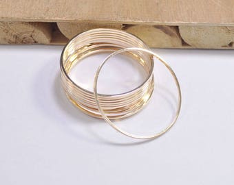 50pcs 35mm KC Gold Plated Circle Rings, Round Brass Cut Tube Circles Supplies, Circle Connectors,Simple Circles, Solid Brass Rings,(FF3693)