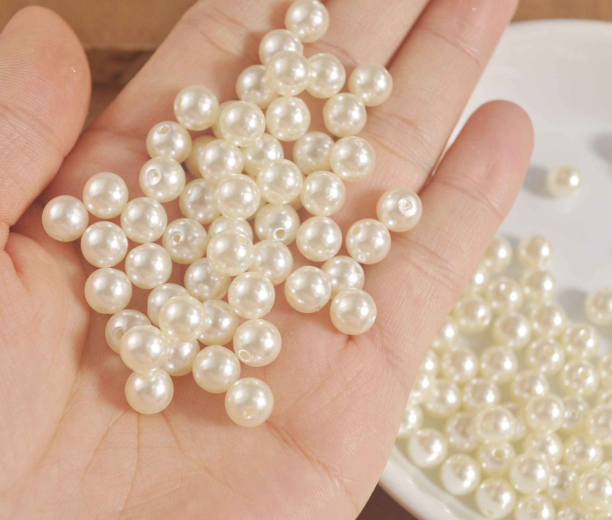 Imitation Pearl ABS Plastic Ivory Pearls 2-25mm All Sizes Half Round Loose  Bead for Nail Art DIY Craft Garment