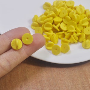 Rubberback,20Pcs Yellow Rubber Clutches Backings Backs Clasp for Enamel Lapel Pin,pin lock,pin back, pin upgrade
