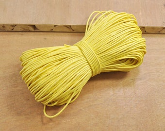 100 Yards Waxed Cotton Cords,1.5mm Yellow Color Cotton Cord,Nacklace and Bracelet Cord,Beading String Cord -- FF110