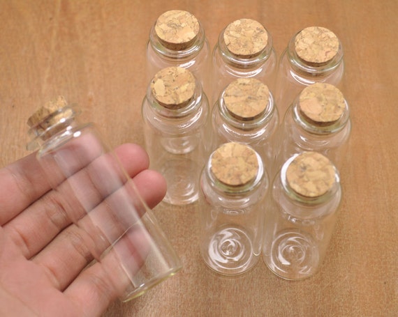 10PCS Colorful Tiny Water Drop Glass Bottle Cork Vial Floating