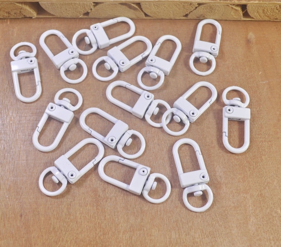 30pcs White Lobster Swivel Clasps Key Ring, Lobster Clasp