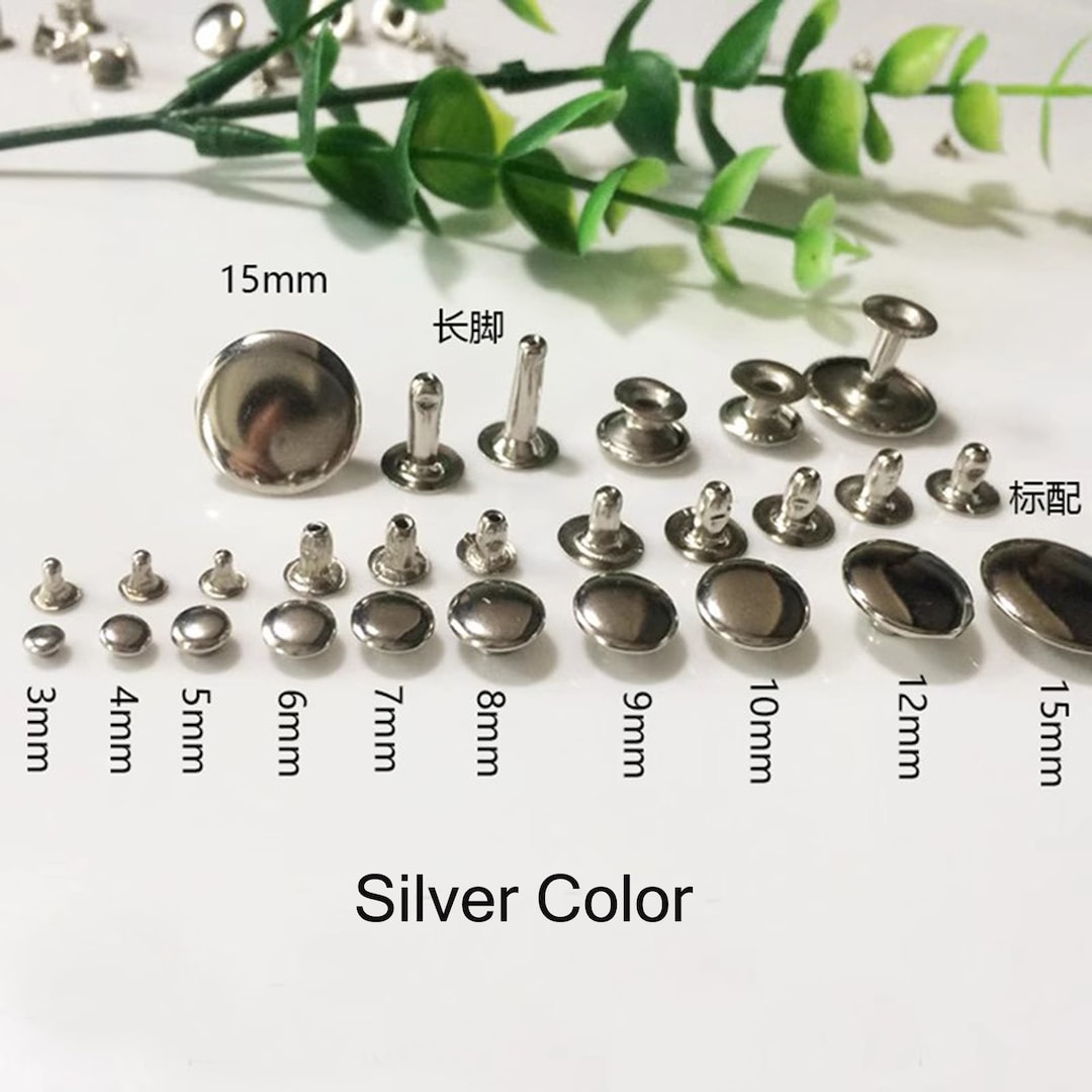 100pcs Silver/gunblack/bronze/gold Color Single Cap Rivets Round ...