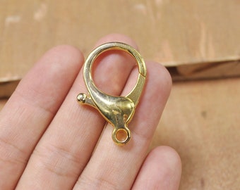 10Pcs Gold Alloy lobster clasps/key clasps,Chunky Lobster Clasp Large Size, Jewelry Clasps,Metal Clasps Making Supplies--34X23MM