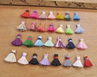 10pcs 15mm（0.59”） Mini Tassels,Mixed color,Short Boho tassels,earring,Small tassels Fringe Trim,DIY Craft Supplies,Jewelry tassels.