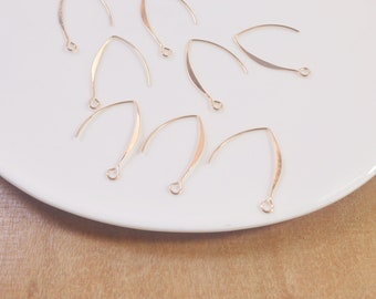 20Pcs Small Light Gold plated Earring Hooks,Metal Earwire,Jewellery Findings ,Arc Earring,Hook Earrings--28mm