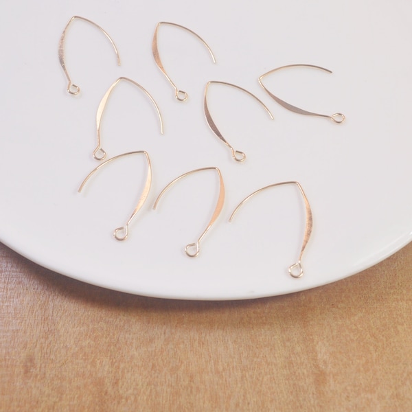 20Pcs Small Light Gold plated Earring Hooks,Metal Earwire,Jewellery Findings ,Arc Earring,Hook Earrings--28mm