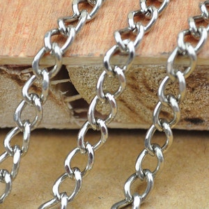 Ketting,16ft (5m) antieke zilveren metalen ketting,zilveren gedraaide kabel schakelkettingen--5x4mm.
