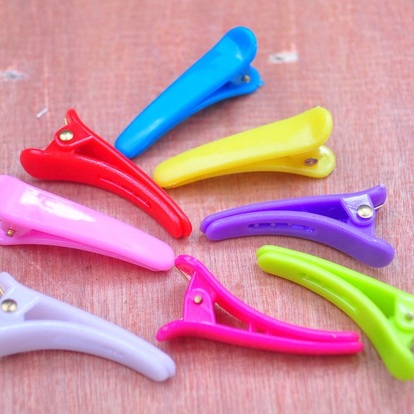 Candy Plastic Hair Clips--50PCS Plastic small alligator hair clip Assorted,DIY Accessory Kids Hair Clips,35x8mm