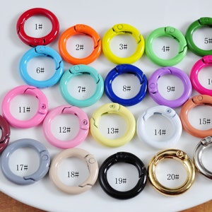 10 Stk. 20mm Kleine Feder tor, runde Runde Schließe, Runde Kreis Ring, Snap Clip Trigger Schließe, Frühlingsschnalle für Kette Geldbörse Schlüssel Schmuck,