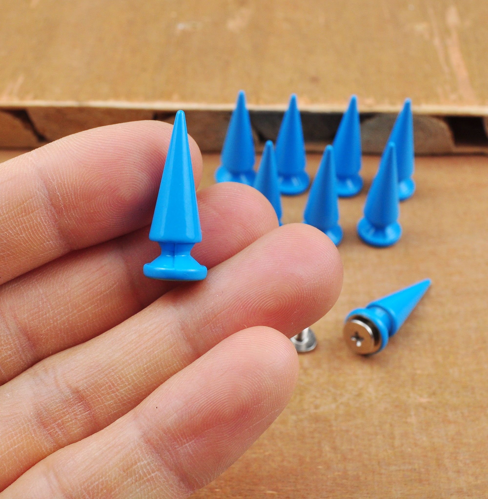 5-30 Sky Blue Bullet Punk Spikes,leather Crafts Screw Punk