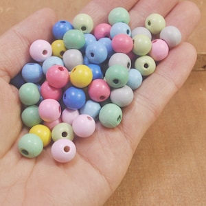100pcs 10mm Natural Round Wooden Beads.Mixed Color wood beads,Loose spacer beads,beads craft,beads for earrings,bracelet,necklace.
