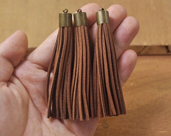 50 Pieces,Faux Suede TASSEL,Coffee Tassel,tassels for keychains,Suede TASSEL Tassles High Quality,Wholesale