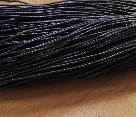 20 Yards/50 Yards Waxed Cotton Black Color Cotton Cord