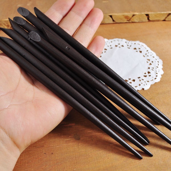 6.85" lenght Wood Hairsticks with 1mm hole,2-10Pcs Deep Coffee Lacquered Solid Wood - Hair Stick Shawl Pencil Hair Pin