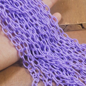 5Pcs Light purple plastic chain,20 inch, acrylic chain with oval links,Acrylic Chain for DIY Necklaces,Jewelry, Mask necklace，Eyeglass Chain