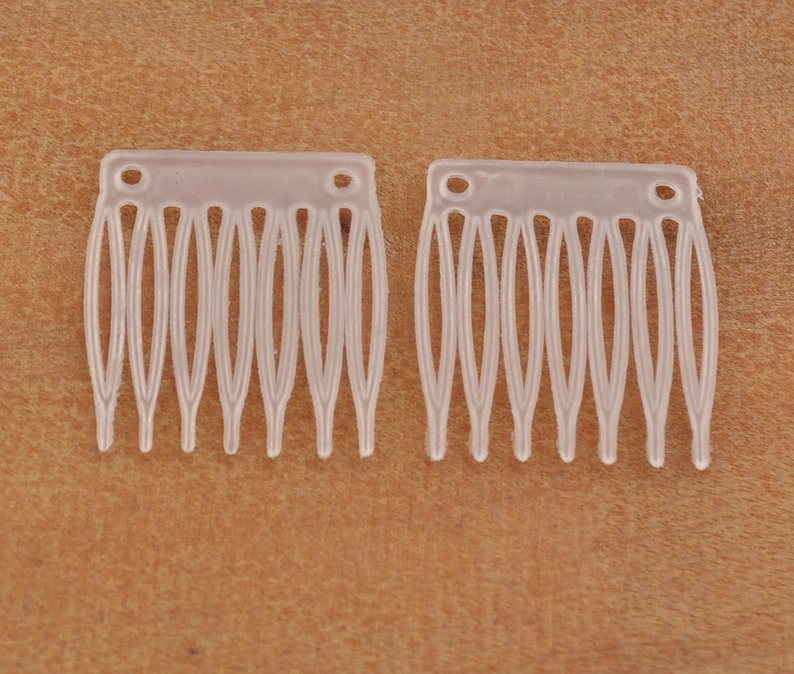 7 Teeth Clear White Plastic Hair Combsclear Plastic Hair Etsy