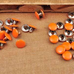 20 Orange 9mm Double Cap Rivets,Stud Rapid Rivets Leather Craft Repair,rivet studs for purse bag Handbags Shoes Belts leather craft diy