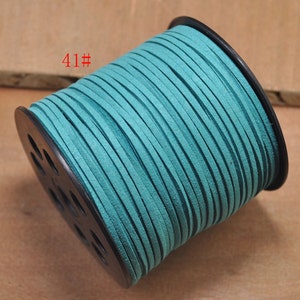One Roll (100Yard)2.5mm Flat Faux Suede Leather mint turquoise Cord,Faux Suede Lace,bracelet/necklace cord,Leather String Cord,DIY Supplies