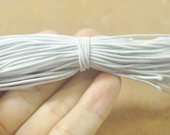 50/100yards White Elastic Cord,1mm Nylon Coated Round Elastic Cord Stretch Beading Mala String,Stretch Drawstring,Stretch Cord